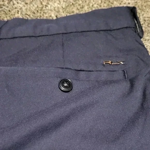 RLX Polo Ralph Lauren Golf Shorts Classic Navy Blue Stretch Wicking MENS 36 - Picture 4 of 10